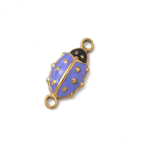 PURPLE 304 Stainless Steel Enamel Ladybug Connector – Gold IP Plated 16mm 304 Stainless Steel Enamel Ladybug Connector – Gold IP Plated 16mm | Balzar Crafts