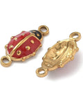 RED 304 Stainless Steel Enamel Ladybug Connector – Gold IP Plated 16mm 304 Stainless Steel Enamel Ladybug Connector – Gold IP Plated 16mm | Balzar Crafts