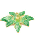 LIME GREEN 304 Stainless Steel Enamel Leaf Pendant, 18K Gold Plated, 40x26mm 304 Stainless Steel Enamel Leaf Pendant, 18K Gold Plated, 40x26mm