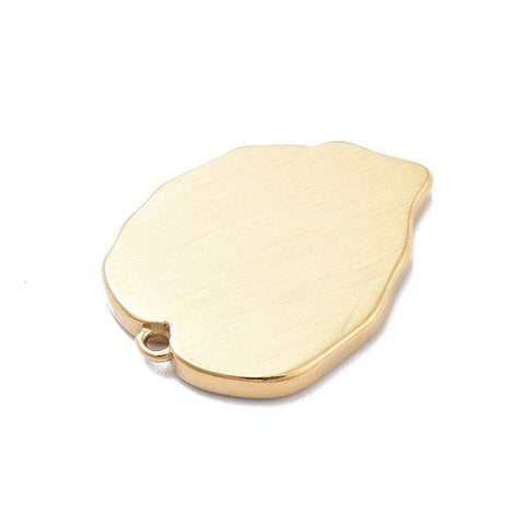 304 Stainless Steel Enamel Leaf Pendant with Rhinestones – 20.5mm Gold Enamel Leaf Pendant with Rhinestones – 20.5mm
