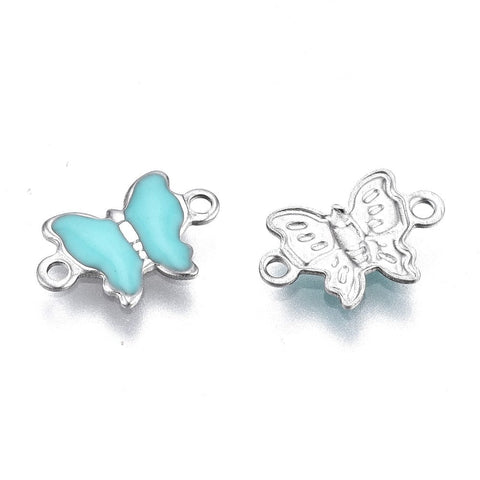 SKYBLUE 304 Stainless Steel Enamel Links Butterfly 304 Stainless Steel Enamel Links Butterfly