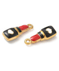 304 Stainless Steel Enamel Lipstick Charms Pendants – IP Golden & Red, 20mm 304 Stainless Steel Enamel Lipstick Charms Pendants – IP Golden & Red, 20mm