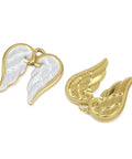 304 Stainless Steel Enamel Pendants, Ion Plated Angel Wing Charms 23x23mm 304 Stainless Steel Enamel Pendants, Ion Plated Angel Wing Charms 23x23mm
