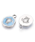 STAINLESS STEEL COLOR 304 Stainless Steel Enamel Pendants, with Turtle, 13x16.5mm 304 Stainless Steel Enamel Pendants, with Turtle, 13x16.5mm