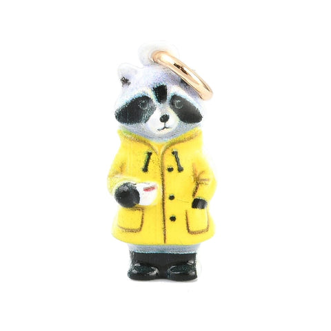 304 Stainless Steel Enamel Raccoon Charm – Gold, 19.5mm 304 Stainless Steel Enamel Raccoon Charm – Gold, 19.5mm