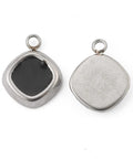 STAINLESS STEEL COLOR 304 Stainless Steel Enamel Rhombus Charms – Black Enamel 304 Stainless Steel Enamel Rhombus Charms – Golden Jewelry Making Supplies