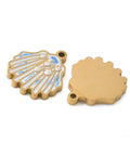 304 Stainless Steel Enamel Shell Charms, Ion Plated, 15x13mm 304 Stainless Steel Enamel Shell Charms, Ion Plated, 15x13mm