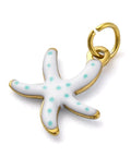 WHITE 304 Stainless Steel Enamel Starfish Charms, Ion Plated 304 Stainless Steel Enamel Starfish Charms, Ion Plated