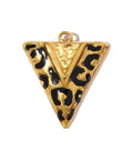 304 Stainless Steel Enamel Triangle Leopard Print Pendants, Real 18K Gold Plated 304 Stainless Steel Triangle Leopard Print Enamel Pendants, 18K Gold Plated