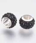 BLACK (EB9090-07) 304 Stainless Steel European Beads, Large Hole Beads, Rondelle, 11x7.5mm 304 Stainless Steel European Beads, Large Hole Beads, Rondelle, 11x7.5mm