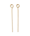 26x0.6mm hole 1.8mm 304 Stainless Steel Eye Pins, Ion Plated, Real 18K Gold Plated 304 Stainless Steel Eye Pins, Ion Plated, Real 18K Gold Plated