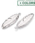 304 Stainless Steel Feather Pendants, 46x15mm 304 Stainless Steel Feather Pendants, 46x15mm 