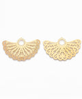 304 Stainless Steel Filigree Joiners, Fan, Golden, 27x43x0.5mm 304 Stainless Steel Filigree Joiners, Fan, Golden, 27x43x0.5mm