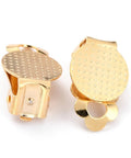 GOLDEN 304 Stainless Steel Gold Clip-On Earring Findings 16mm – Flat Pad 304 Stainless Steel Gold Clip-On Earring Findings 16mm – Flat Pad | Balzar Crafts
