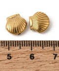 304 Stainless Steel Golden Shell Charms – IP Plated, 9x10mm 304 Stainless Steel Golden Shell Charms – IP Plated, 9x10mm