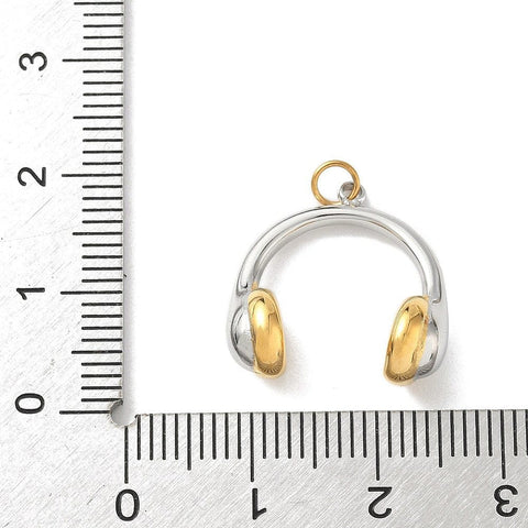 304 Stainless Steel Headphone Charm – Gold or Platinum Plated Pendant 304 Stainless Steel Headphone Charm – Gold or Platinum Plated Pendant | Balzar Crafts