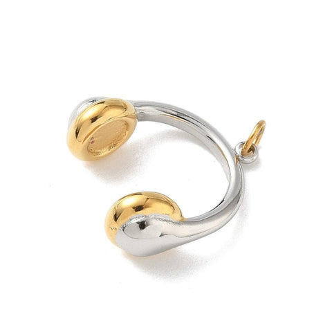 304 Stainless Steel Headphone Charm – Gold or Platinum Plated Pendant 304 Stainless Steel Headphone Charm – Gold or Platinum Plated Pendant | Balzar Crafts