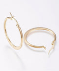34-36MM FLAT RING SHAPE 304 Stainless Steel Hypoallergenic Earrings, Golden 304 Stainless Steel Hypoallergenic Earrings, Golden