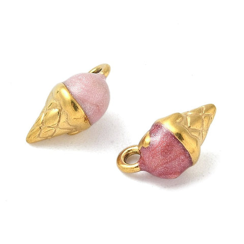 304 Stainless Steel Ice Cream Enamel Charms, 11x6mm 304 Stainless Steel Ice Cream Enamel Charms, 11x6mm