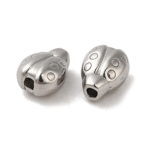 STAINLESS STEEL COLOR 304 Stainless Steel Ladybug Beads – Cute Insect Connector link Beads 7.5mm 304 Stainless Steel Ladybug Beads – Cute Insect Connector link Beads 7.5mm