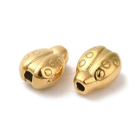 18K GOLD PLATED 304 Stainless Steel Ladybug Beads – Cute Insect Connector link Beads 7.5mm 304 Stainless Steel Ladybug Beads – Cute Insect Connector link Beads 7.5mm