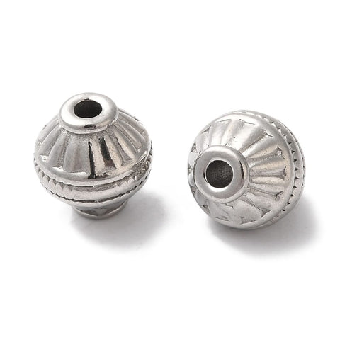 DESIGN A - 9x8mm Hole 1.8mm 304 Stainless Steel Lantern Beads – Stainless Steel 304 Stainless Steel Lantern Beads – Stainless Steel