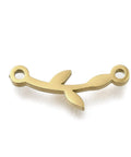 304 Stainless Steel Leaf Link Connectors - Real 18K Gold Plated Charms 304 Stainless Steel Leaf Link Connectors - Real 18K Gold Plated Charms