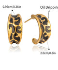 304 Stainless Steel Leopard Print Stud Earrings – 18K Gold Plated C-Shaped Enamel Earrings 304 Stainless Steel Leopard Print Stud Earrings – 18K Gold Plated C-Shaped Enamel Earrings