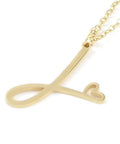J 304 Stainless Steel Letter & Heart Necklace – Personalized Pendant, 40-45cm 304 Stainless Steel Letter & Heart Necklace – Personalized Pendant, 40-45cm