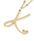 K 304 Stainless Steel Letter & Heart Necklace – Personalized Pendant, 40-45cm 304 Stainless Steel Letter & Heart Necklace – Personalized Pendant, 40-45cm