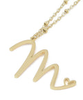 M 304 Stainless Steel Letter & Heart Necklace – Personalized Pendant, 40-45cm 304 Stainless Steel Letter & Heart Necklace – Personalized Pendant, 40-45cm