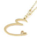 E 304 Stainless Steel Letter & Heart Necklace – Personalized Pendant, 40-45cm 304 Stainless Steel Letter & Heart Necklace – Personalized Pendant, 40-45cm