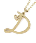 D 304 Stainless Steel Letter & Heart Necklace – Personalized Pendant, 40-45cm 304 Stainless Steel Letter & Heart Necklace – Personalized Pendant, 40-45cm
