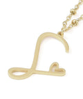S 304 Stainless Steel Letter & Heart Necklace – Personalized Pendant, 40-45cm 304 Stainless Steel Letter & Heart Necklace – Personalized Pendant, 40-45cm