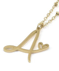 A 304 Stainless Steel Letter & Heart Necklace – Personalized Pendant, 40-45cm 304 Stainless Steel Letter & Heart Necklace – Personalized Pendant, 40-45cm