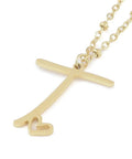 T 304 Stainless Steel Letter & Heart Necklace – Personalized Pendant, 40-45cm 304 Stainless Steel Letter & Heart Necklace – Personalized Pendant, 40-45cm