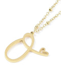 O 304 Stainless Steel Letter & Heart Necklace – Personalized Pendant, 40-45cm 304 Stainless Steel Letter & Heart Necklace – Personalized Pendant, 40-45cm