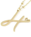 H 304 Stainless Steel Letter & Heart Necklace – Personalized Pendant, 40-45cm 304 Stainless Steel Letter & Heart Necklace – Personalized Pendant, 40-45cm