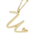 U 304 Stainless Steel Letter & Heart Necklace – Personalized Pendant, 40-45cm 304 Stainless Steel Letter & Heart Necklace – Personalized Pendant, 40-45cm
