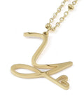 Y 304 Stainless Steel Letter & Heart Necklace – Personalized Pendant, 40-45cm 304 Stainless Steel Letter & Heart Necklace – Personalized Pendant, 40-45cm