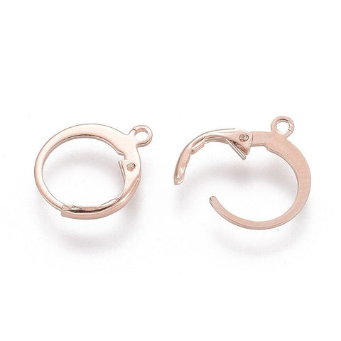 304 Stainless Steel Leverback Earring Findings with Loop – Rose Gold 304 Stainless Steel Leverback Earring Findings with Loop – Rose Gold