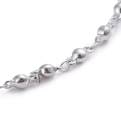 304 Stainless Steel Link Chain Anklet, Heart 304 Stainless Steel Link Chain Anklet, Heart
