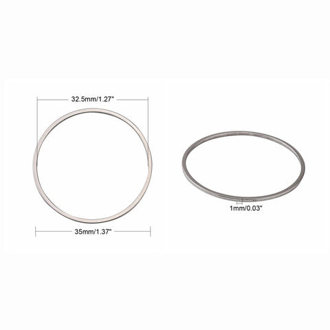 35x1mm 304 Stainless Steel Linking Ring, Stainless Steel Color 304 Stainless Steel Linking Ring, Stainless Steel Color