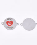 304 Stainless Steel Links connectors, with Enamel, Flat Round with Dog Footprint Lover 304 Stainless Steel Links connectors, with Enamel, Flat Round with Dog Footprint Lover