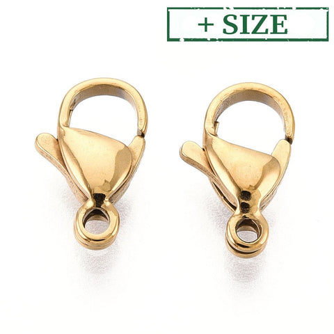 304 Stainless Steel Lobster Claw Clasps – Real 18K Gold Plated, Ion Plated Jewelry Findings 304 Stainless Steel Lobster Claw Clasps – Real 18K Gold Plated, Ion Plated Jewelry Findings