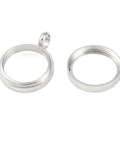 STAINLESS STEEL 304 Stainless Steel Locket Pendants, with Glass, Flat Round Charm for Photo 304 Stainless Steel Locket Pendants, with Glass, Flat Round Charm for Photo