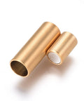 304 Stainless Steel Magnetic Clasps, Ion Plating (IP), Column, Golden 6x16mm 304 Stainless Steel Magnetic Clasps, Ion Plating (IP), Column, Golden 6x16mm