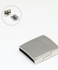304 Stainless Steel Magnetic Clasps with Glue-in Ends, Rectangle, 23x21x6mm 304 Stainless Steel Magnetic Clasps with Glue-in Ends, Rectangle, 23x21x6mm