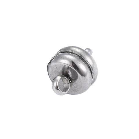 STAINLESS STEEL 304 Stainless Steel Magnetic Clasps with Loops, Rondelle 10.5x7mm 304 Stainless Steel Magnetic Clasps with Loops – Rondelle Shape, Strong Hold for Jewelry Making