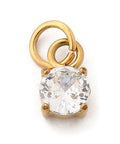 CLEAR 304 Stainless Steel Micro Pave Cubic Zirconia Pendants, Round, Real 18K Gold Plated 304 Stainless Steel Micro Pave Cubic Zirconia Pendants, Round, Real 18K Gold Plated